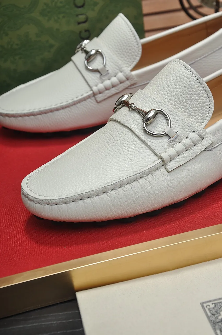 Men's Men's Shoes💰420💶【GUCCI】 (High-end Niuli) New 🍀Gucci*——Gucci Doudou Shoes! Made of imported original cowhide, the inner top layer is comfortable cowhide lining! Original wear-resistant rubber outsole! High quality products! Code number 38-44!